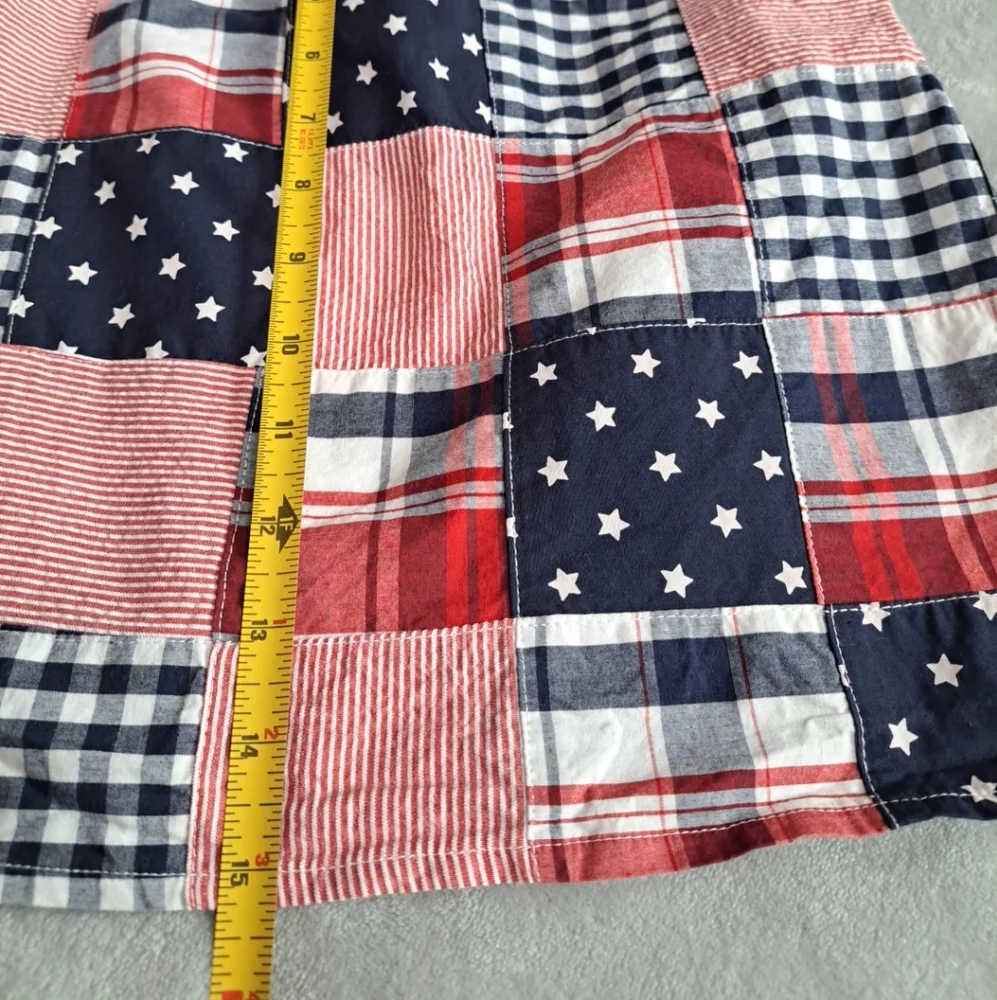 Gymboree Dress Girls 18-24 Months Plaid Stars Stripes Patchwork Lined